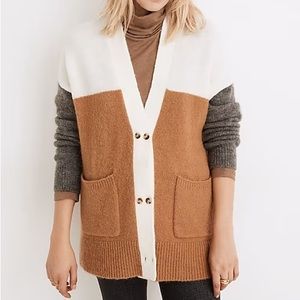 Allston Double-Button Cardigan Sweater in Colorblock